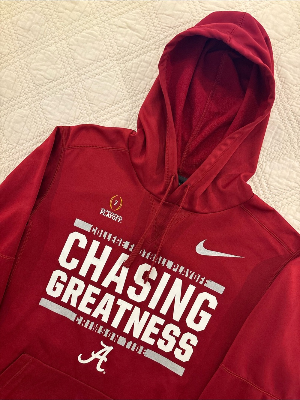Nike Therma Fit Alabama Crimson Tide CFP Hoodie Mens M Fleece Lined Sweatshirt